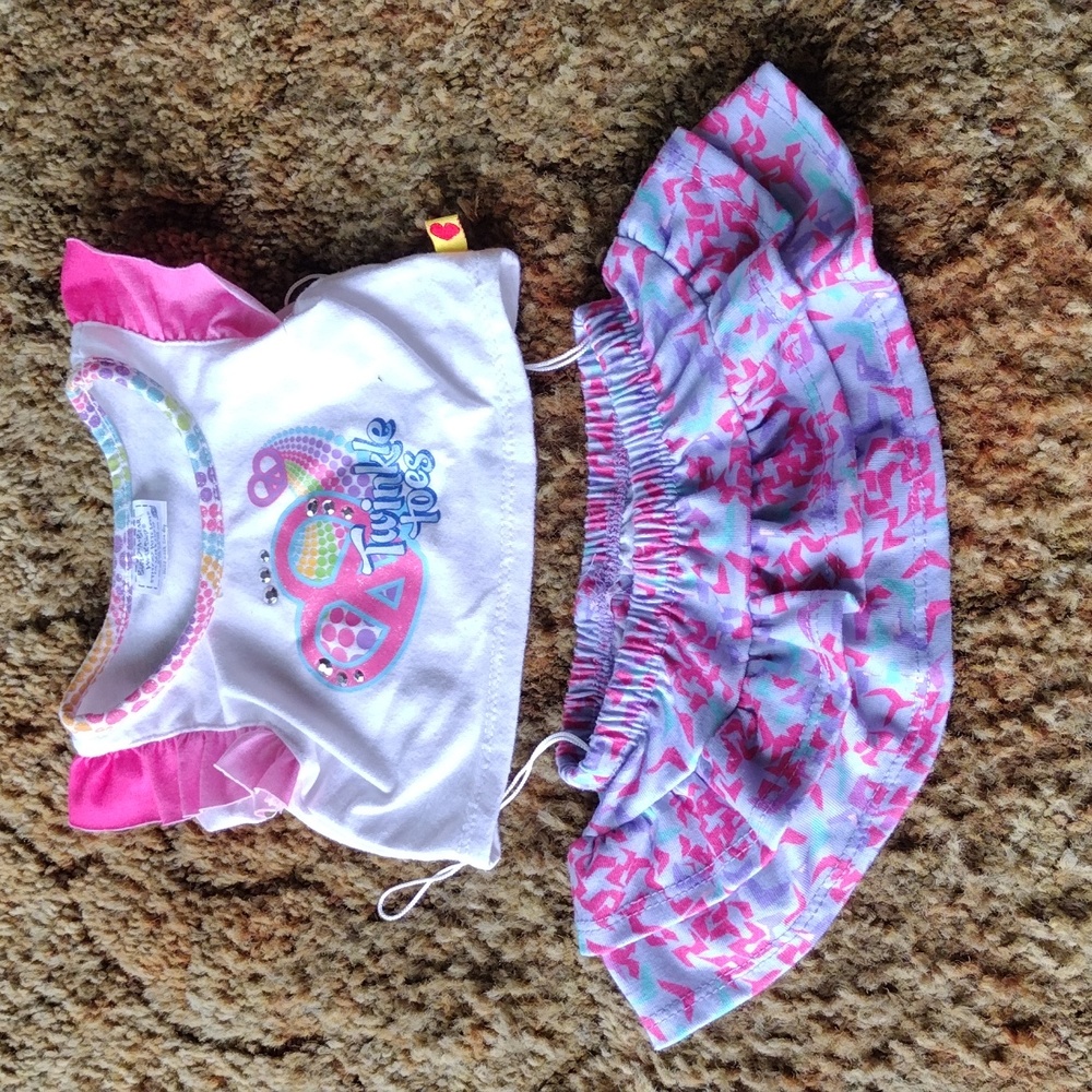 Build-A-Bear skirt and shirt